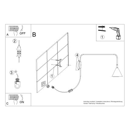 Nástenná lampa NOX 1xE14/10W/230V biela