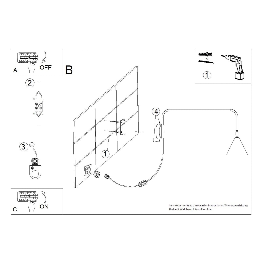 Nástenná lampa NOX 1xE14/10W/230V biela