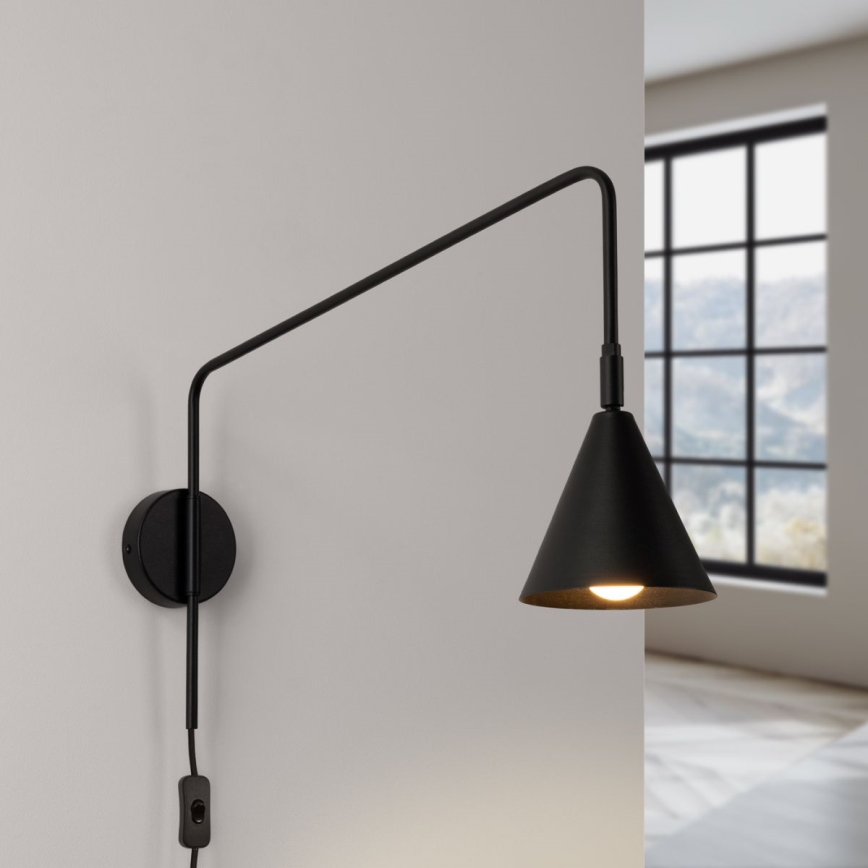 Nástenná lampa NOX 1xE14/10W/230V čierna