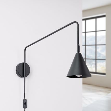 Nástenná lampa NOX 1xE14/10W/230V čierna
