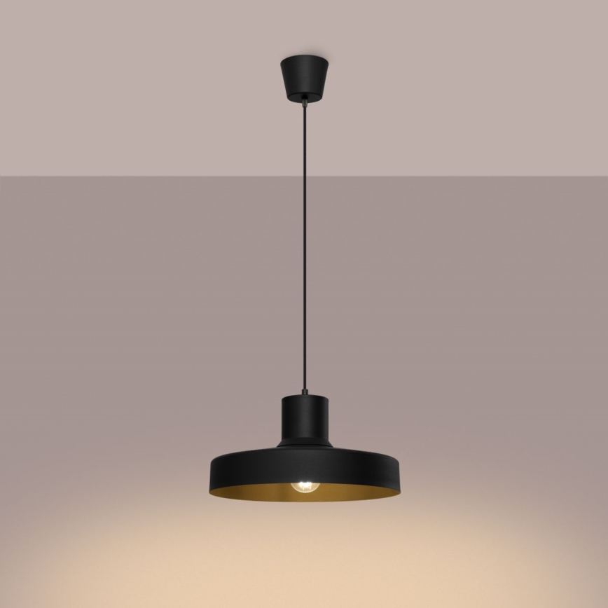 Luster na lanku BILO 1xE27/15W/230V pr. 35 cm čierna