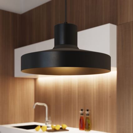 Luster na lanku BILO 1xE27/15W/230V pr. 35 cm čierna