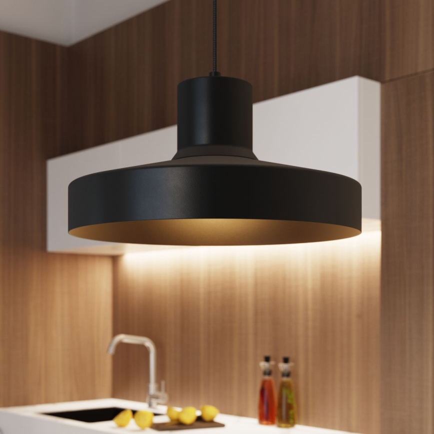 Luster na lanku BILO 1xE27/15W/230V pr. 35 cm čierna