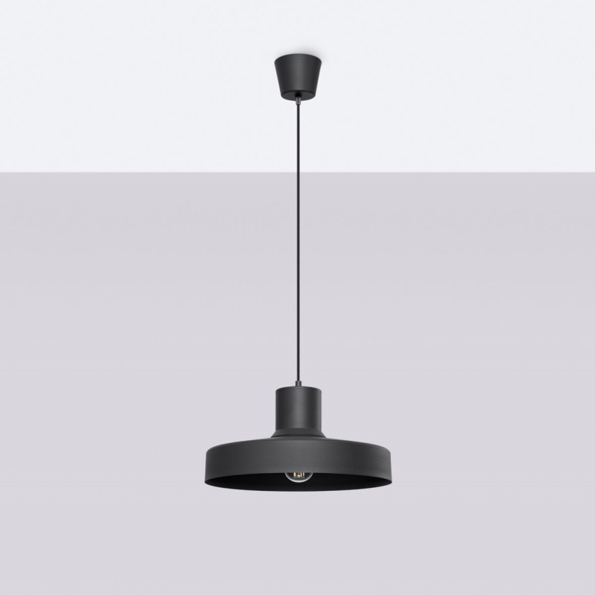 Luster na lanku BILO 1xE27/15W/230V pr. 35 cm čierna