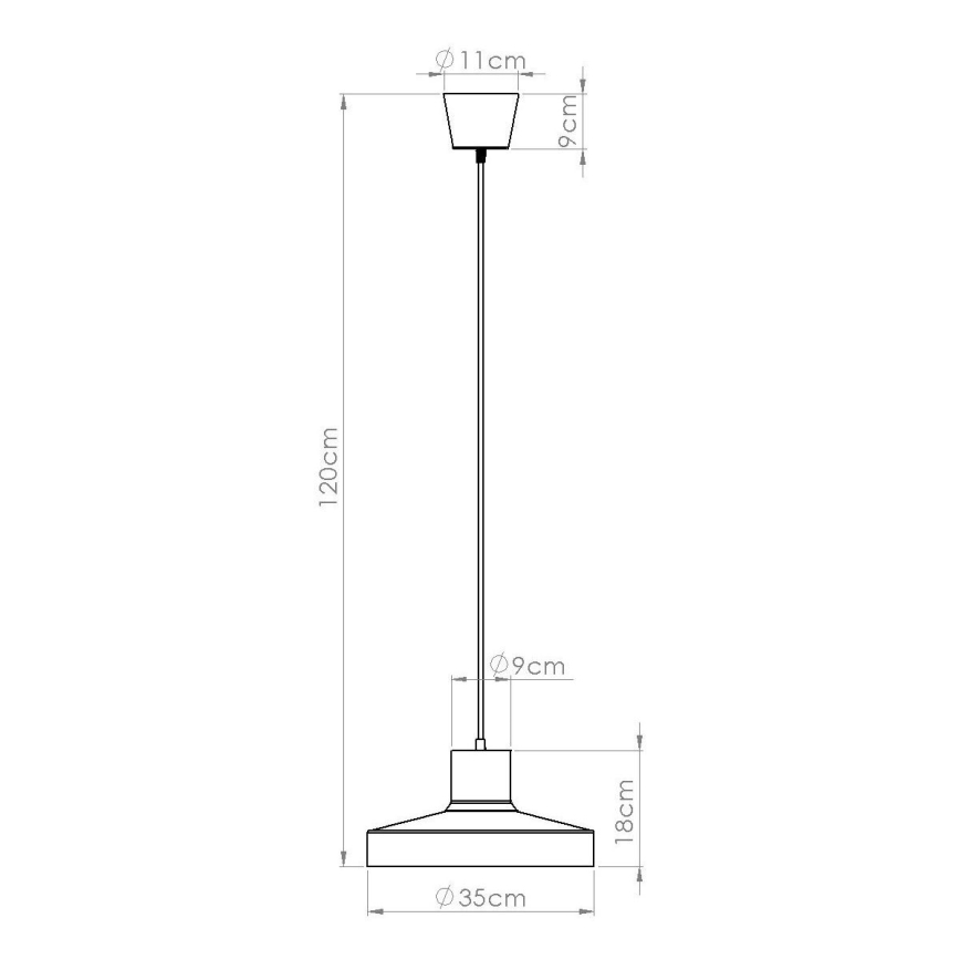 Luster na lanku BILO 1xE27/15W/230V pr. 35 cm čierna