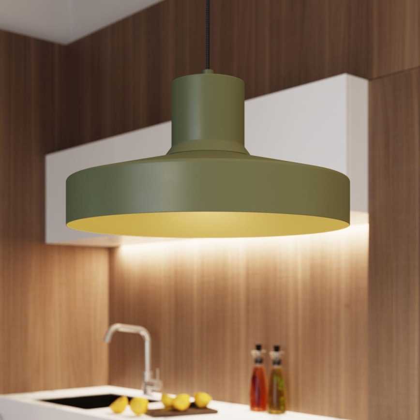 Luster na lanku BILO 1xE27/15W/230V pr. 35 cm zelená