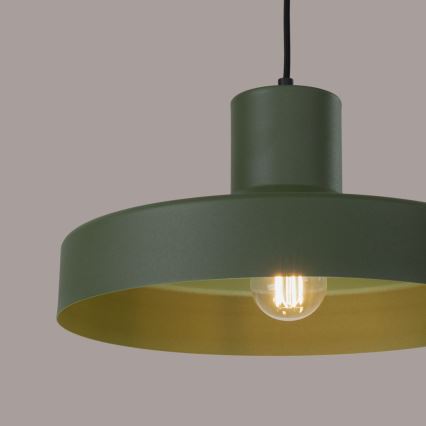 Luster na lanku BILO 1xE27/15W/230V pr. 35 cm zelená