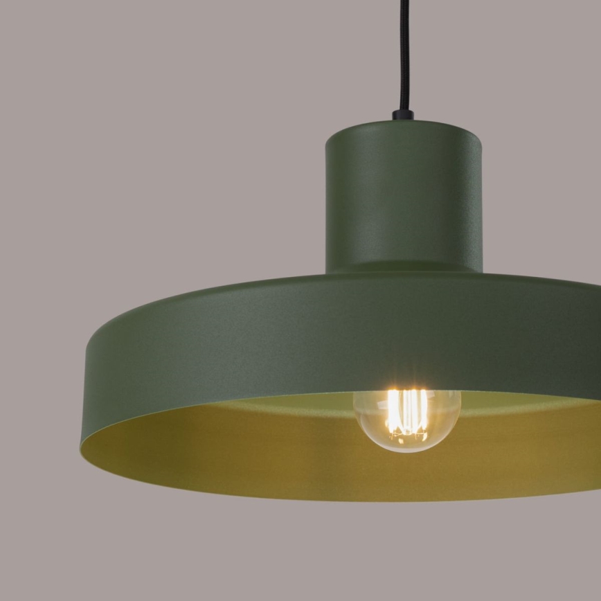 Luster na lanku BILO 1xE27/15W/230V pr. 35 cm zelená