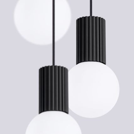 Luster na lanku HALO 3xG9/8W/230V pr. 25 cm čierna