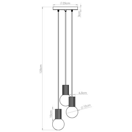 Luster na lanku HALO 3xG9/8W/230V pr. 25 cm čierna
