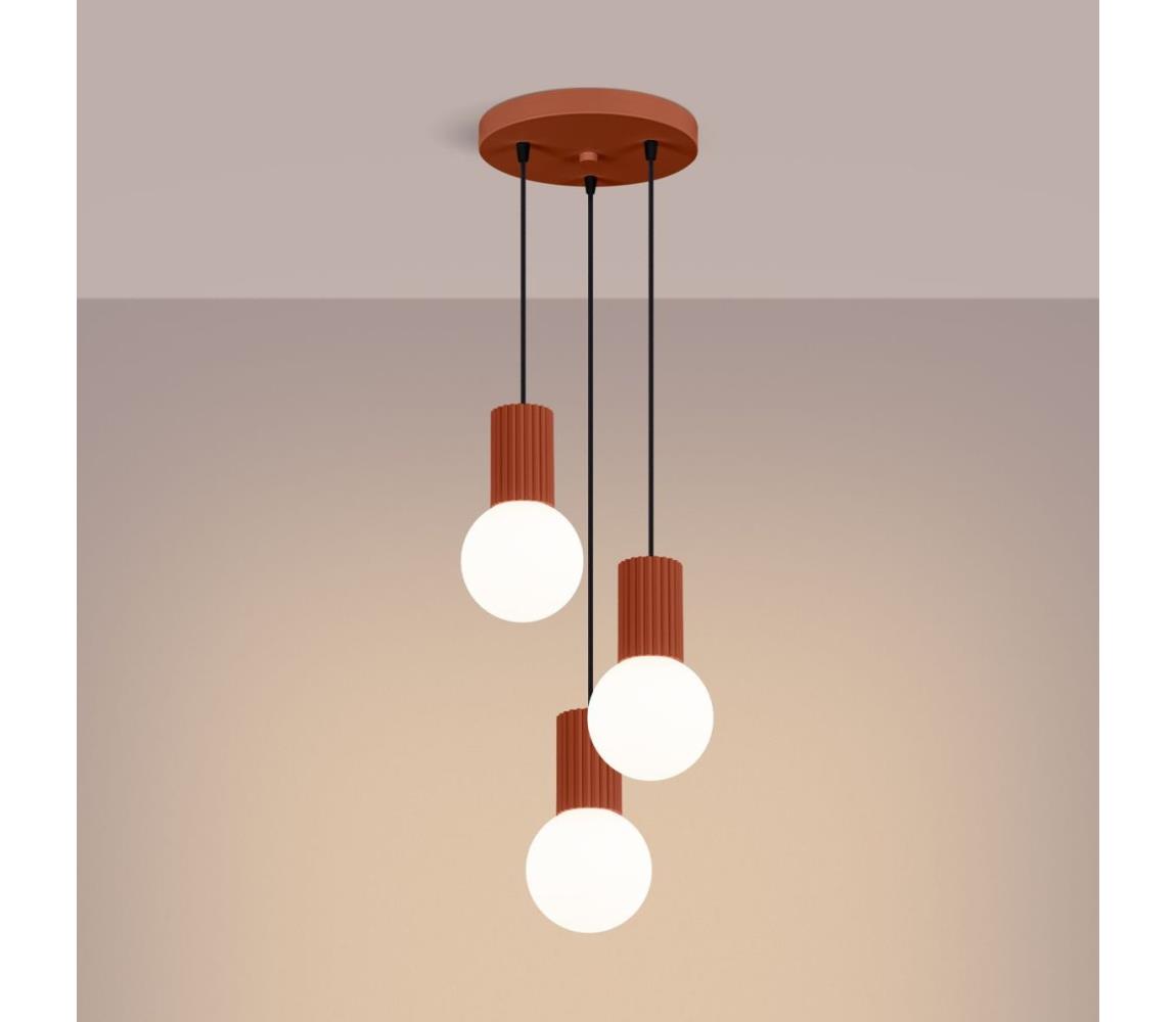 SL.1730 - Luster na lanku HALO 3xG9/8W/230V pr. 25 cm oranžová SL.1730