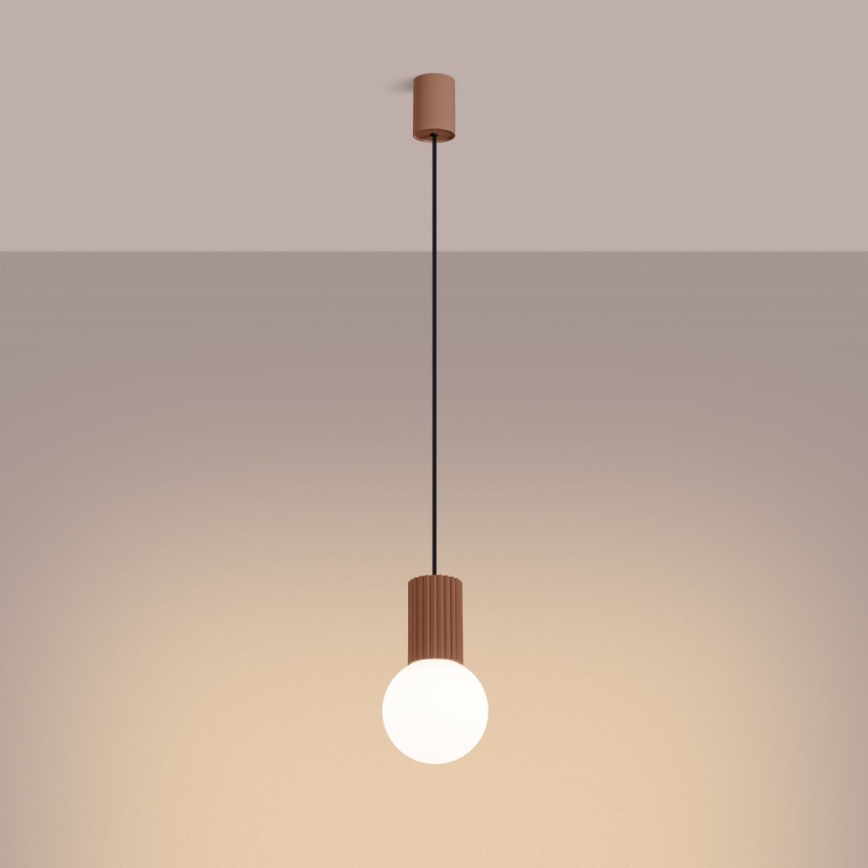 Luster na lanku HALO 1xG9/8W/230V pr. 12 cm hnedá