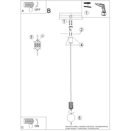 Luster na lanku HALO 1xG9/8W/230V pr. 12 cm hnedá