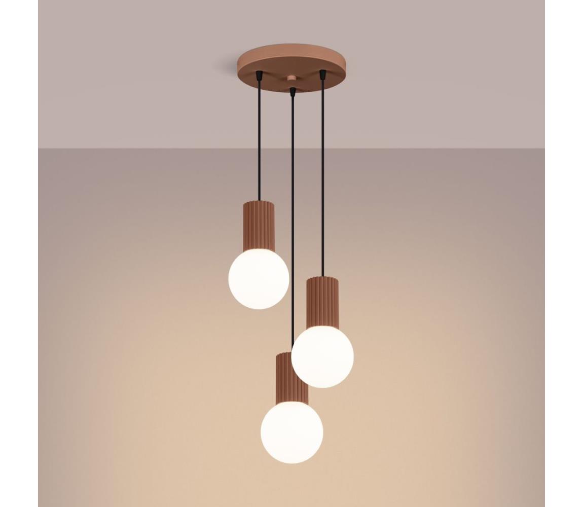 SL.1735 - Luster na lanku HALO 3xG9/8W/230V pr. 25 cm hnedá SL.1735