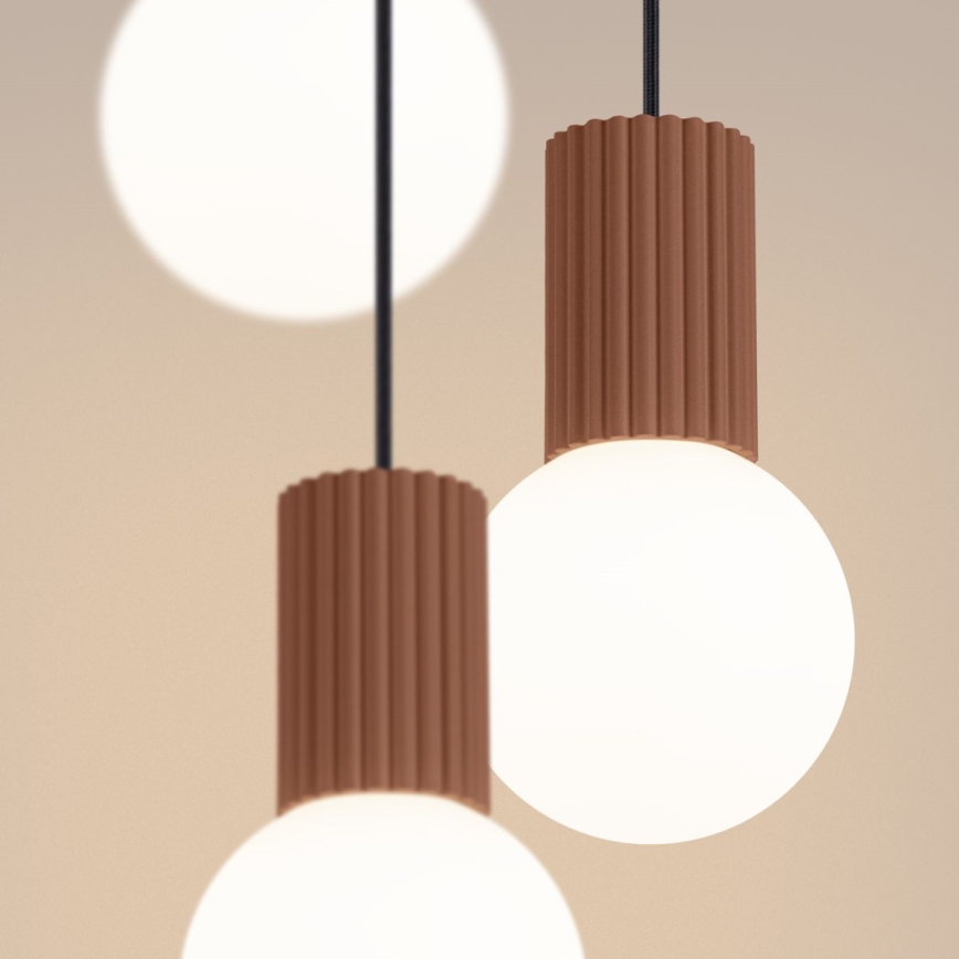Luster na lanku HALO 3xG9/8W/230V pr. 25 cm hnedá