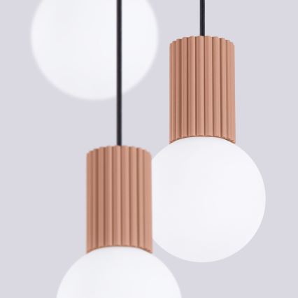 Luster na lanku HALO 3xG9/8W/230V pr. 25 cm hnedá