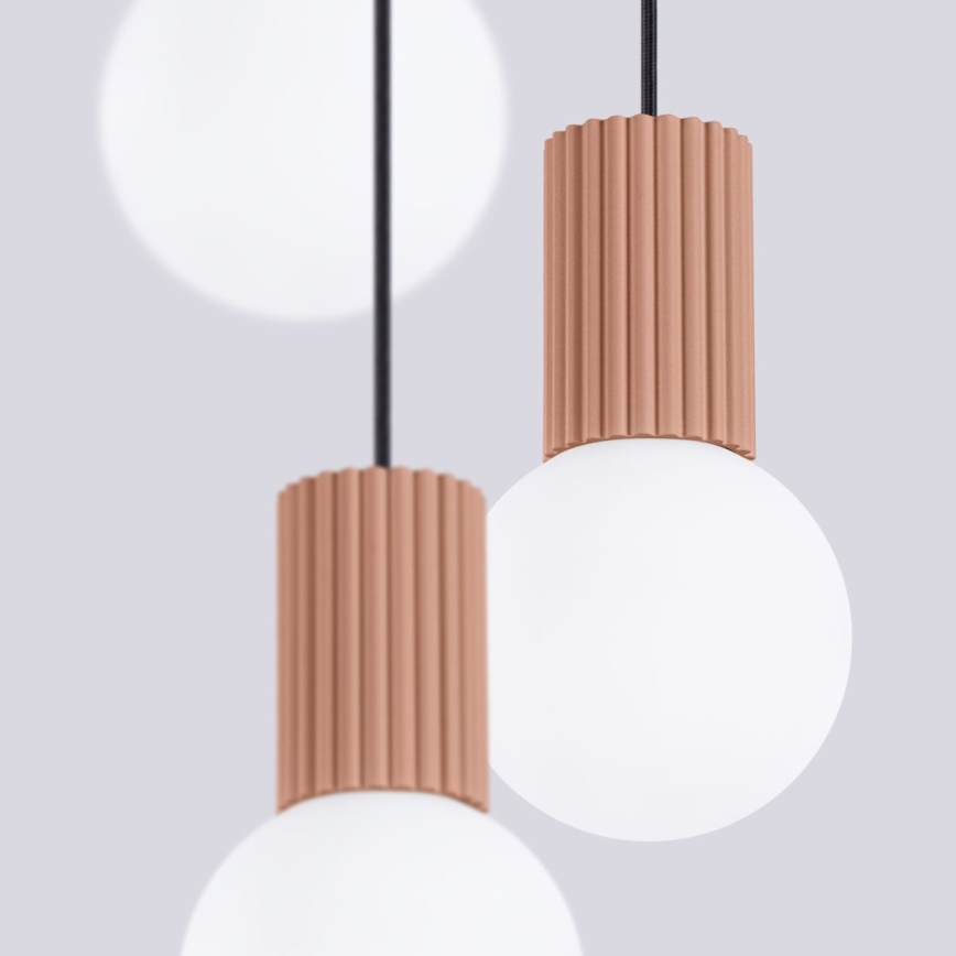 Luster na lanku HALO 3xG9/8W/230V pr. 25 cm hnedá
