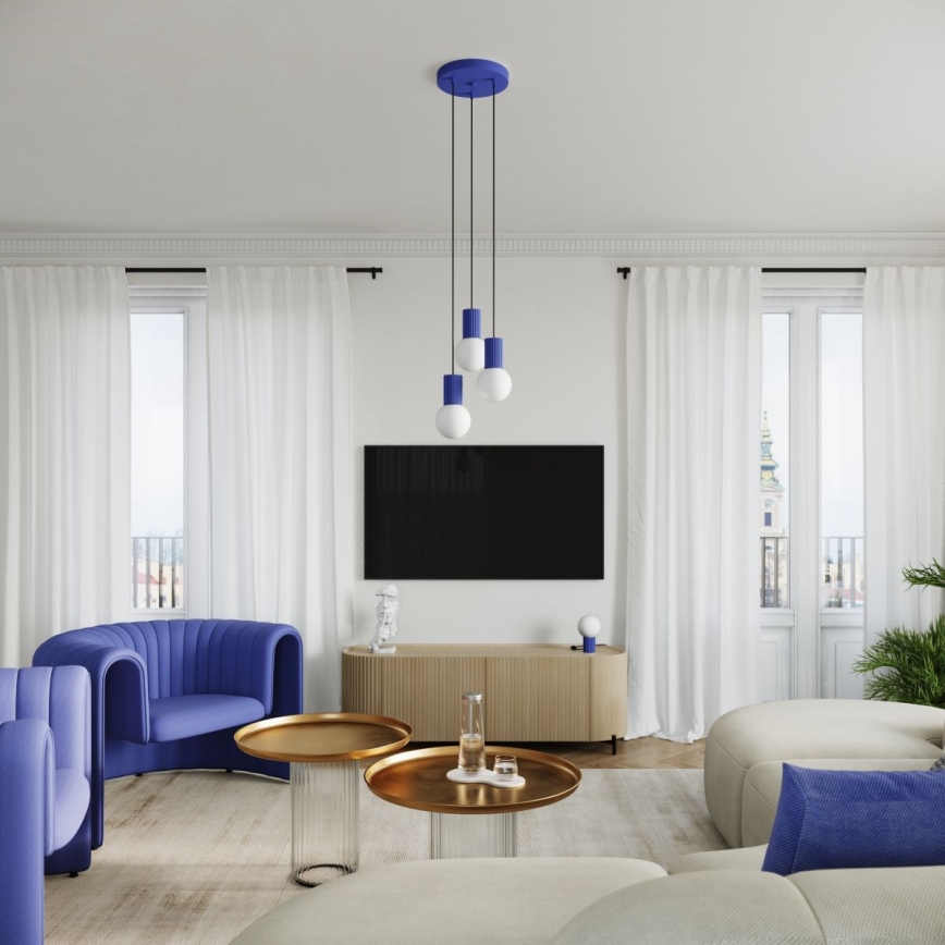 Stolná lampa HALO 1xG9/8W/230V pr. 12 cm modrá