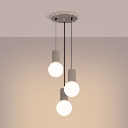 Luster na lanku HALO 3xG9/8W/230V pr. 25 cm béžová