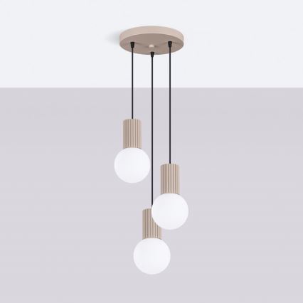 Luster na lanku HALO 3xG9/8W/230V pr. 25 cm béžová