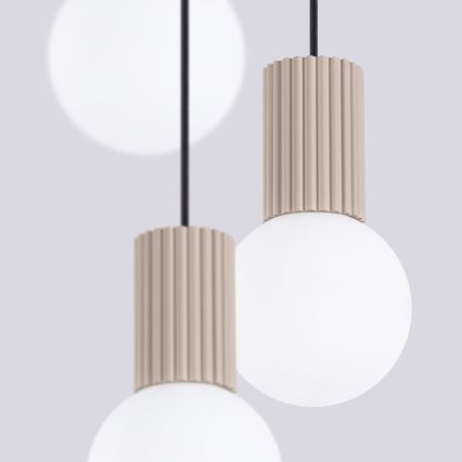 Luster na lanku HALO 3xG9/8W/230V pr. 25 cm béžová