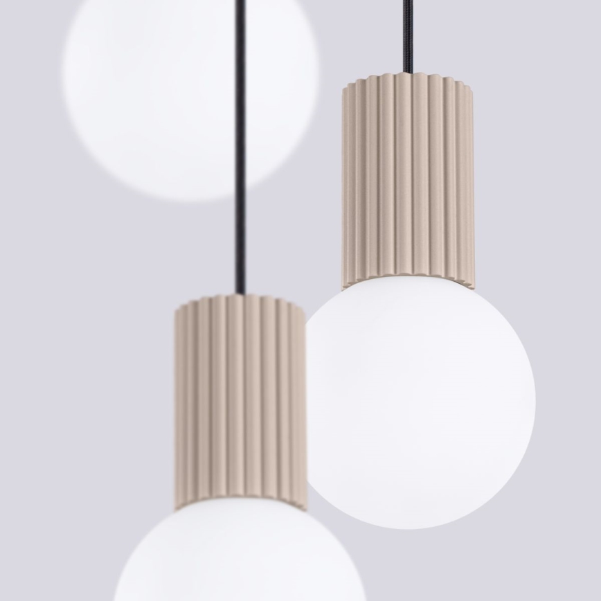 Luster na lanku HALO 3xG9/8W/230V pr. 25 cm béžová