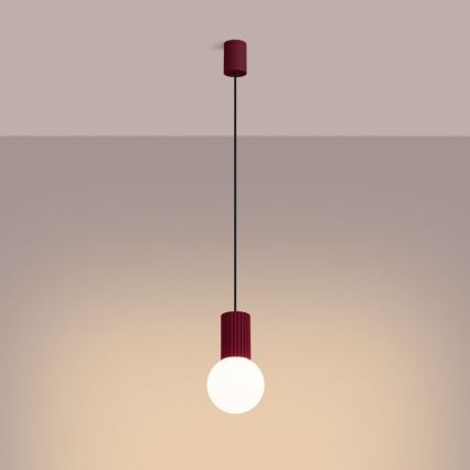 Luster na lanku HALO 1xG9/8W/230V pr. 12 cm červená