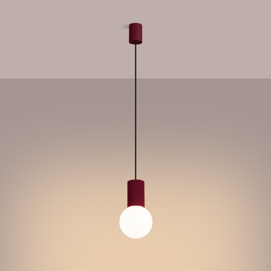 Luster na lanku HALO 1xG9/8W/230V pr. 12 cm červená