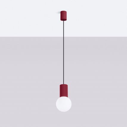 Luster na lanku HALO 1xG9/8W/230V pr. 12 cm červená