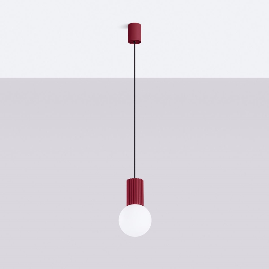 Luster na lanku HALO 1xG9/8W/230V pr. 12 cm červená