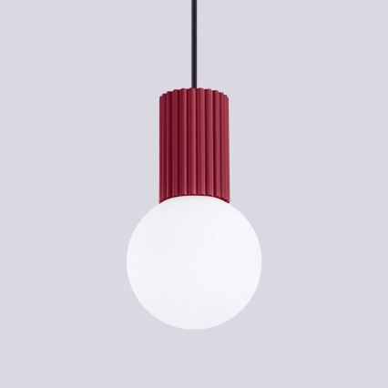 Luster na lanku HALO 1xG9/8W/230V pr. 12 cm červená