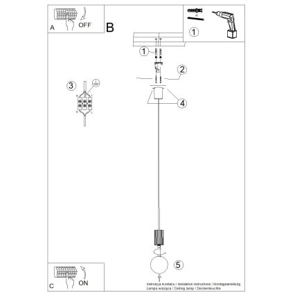 Luster na lanku HALO 1xG9/8W/230V pr. 12 cm červená
