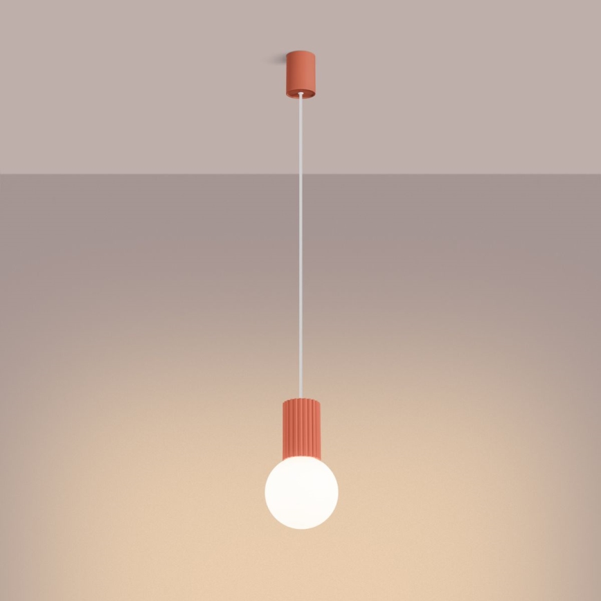 Luster na lanku HALO 1xG9/8W/230V pr. 12 cm ružová