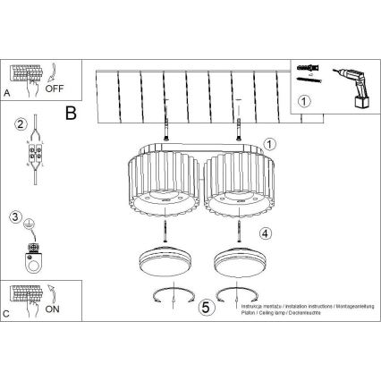 Bodové svietidlo AURA 2xGX53/10W/230V krémové