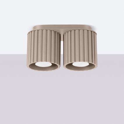 Bodové svietidlo AURA 2xGU10/10W/230V taupe