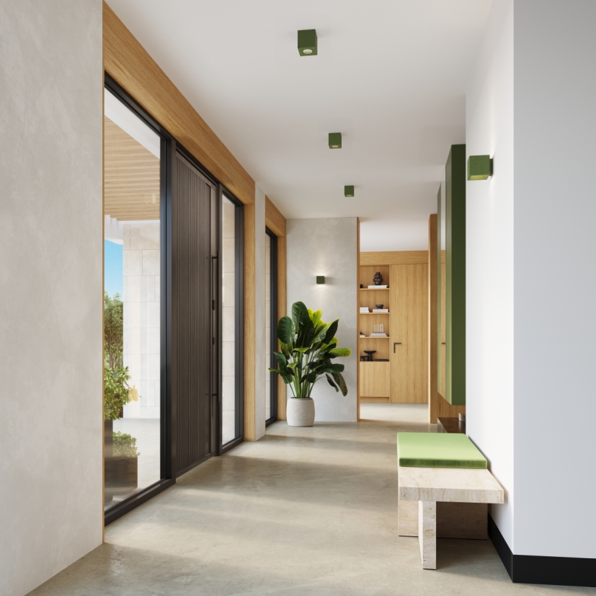 Bodové svietidlo QUAD 1xGU10/10W/230V betón/zelená