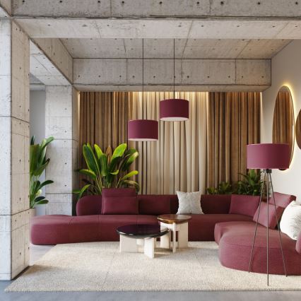 Závesné svietidlo NEVIA na lanku 1xE27/15W/230V priemer 40 cm červené