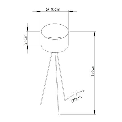 Stojacia lampa NEVIA 1xE27/15W/230V taupe