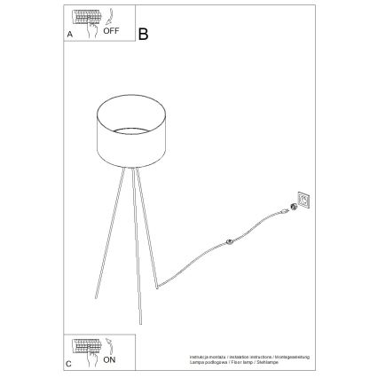 Stojacia lampa NEVIA 1xE27/15W/230V taupe