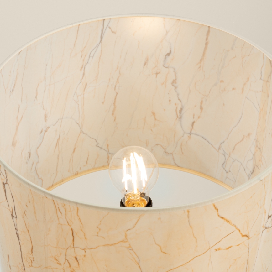 Stojaca lampa NEVIA 1xE27/15W/230V, béžová s mramorovým dekorom