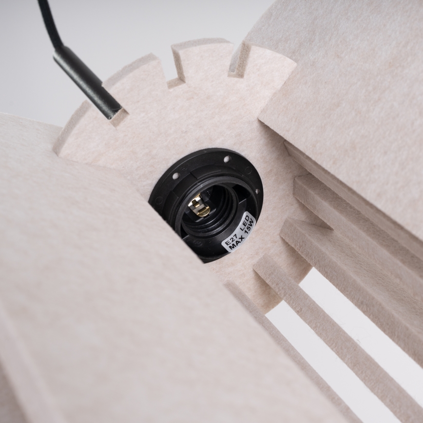 Závesné svietidlo na lankách MULA 1xE27/15W/230V, Ø 27 cm, krémové