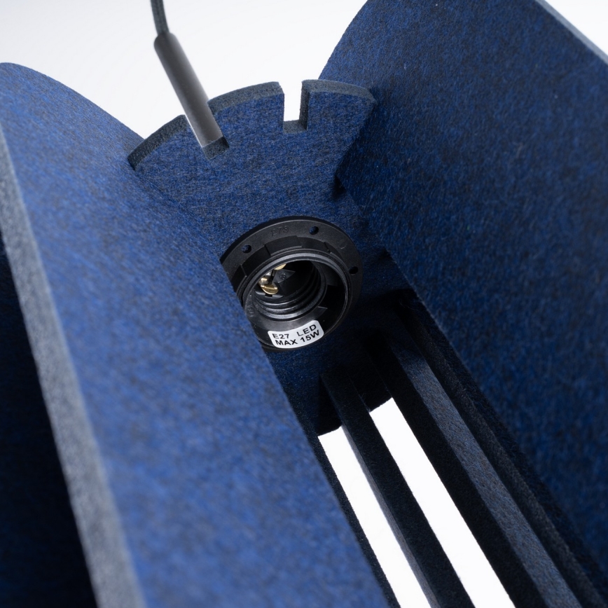 Závesné svietidlo na lanku MULA 1xE27/15W/230V pr. 27 cm modré