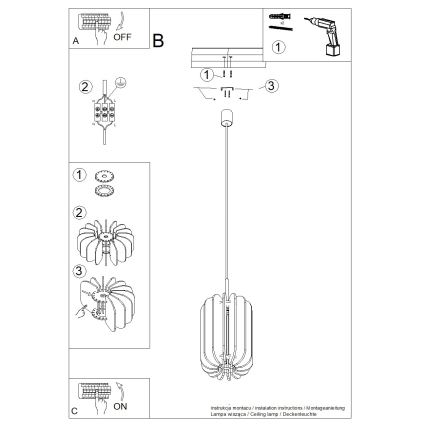 Závesné svietidlo na lanku MULA 1xE27/15W/230V pr. 27 cm modré
