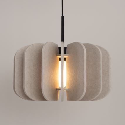 Závesný luster MULA na lanku, 1xE27/15W/230V, priemer 45 cm, krémový