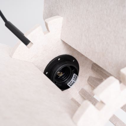 Závesný luster MULA na lanku, 1xE27/15W/230V, priemer 45 cm, krémový