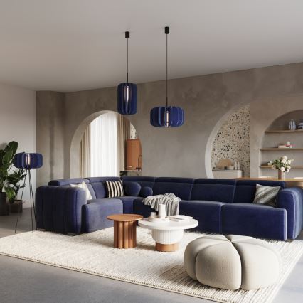 Závesný luster na lanku MULA 1xE27/15W/230V, priemer 45 cm, modrý