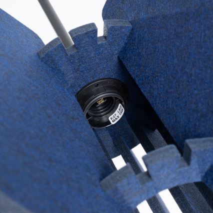 Závesný luster na lanku MULA 1xE27/15W/230V, priemer 45 cm, modrý