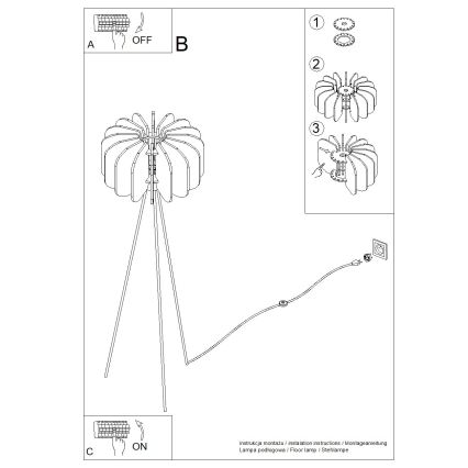 Stojacia lampa MULA 1xE27/15W/230V krémová