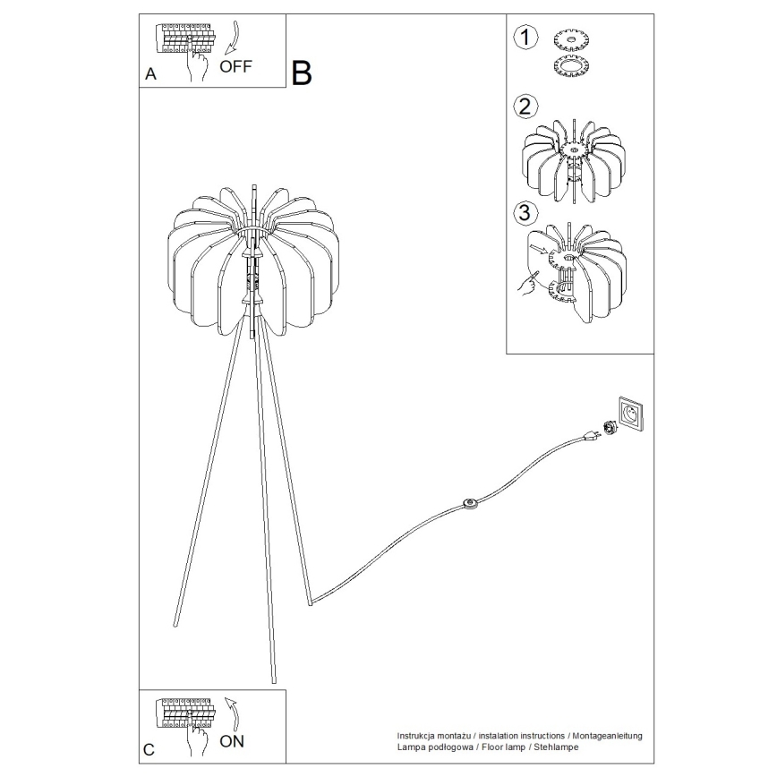 Stojacia lampa MULA 1xE27/15W/230V modrá