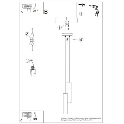 Závesný luster na lanku LAGOS 2xGU10/10W/230V biela